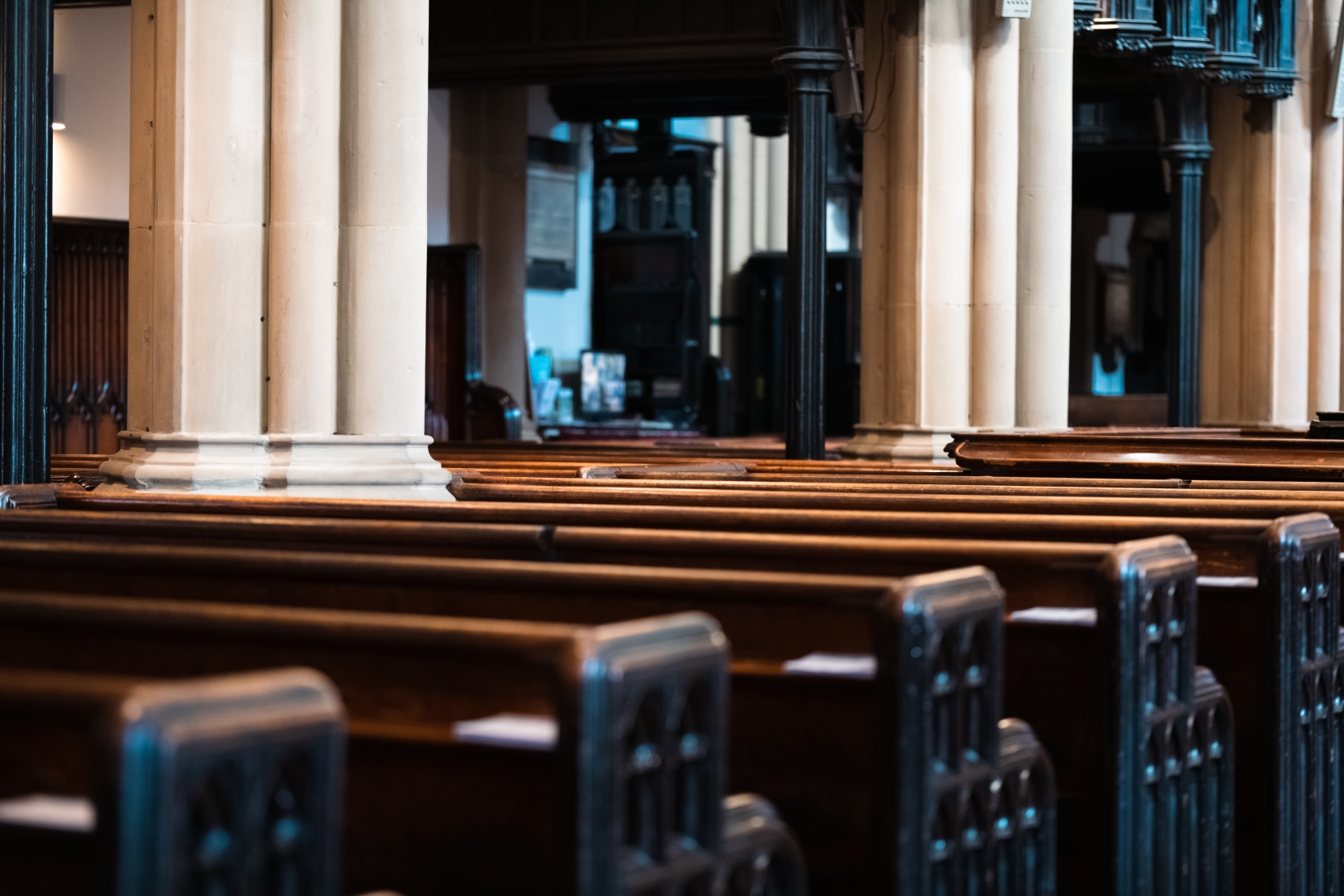 Pews in nave