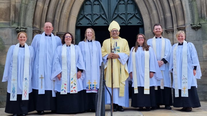 New priests with the Bishop of Kirkstall
