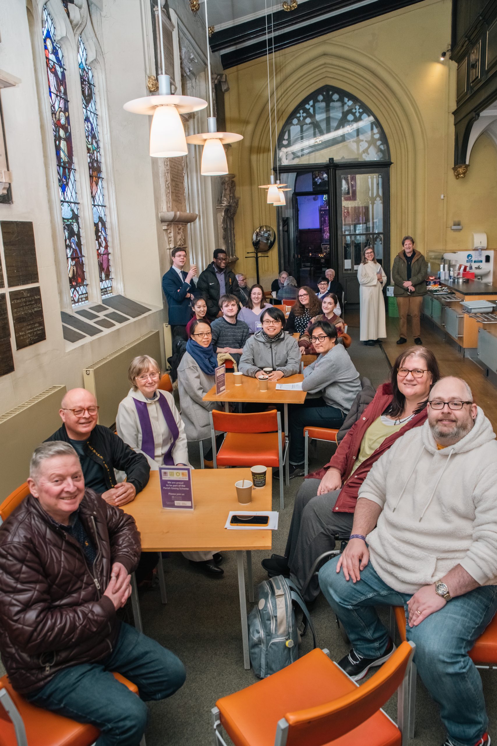 Members of the Leeds Minster congregation in the cafe