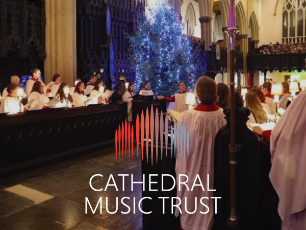 Image of Leeds Minster Choir with the Cathedral Muusic Trust logo