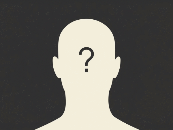 Outline of a human head with a question mark