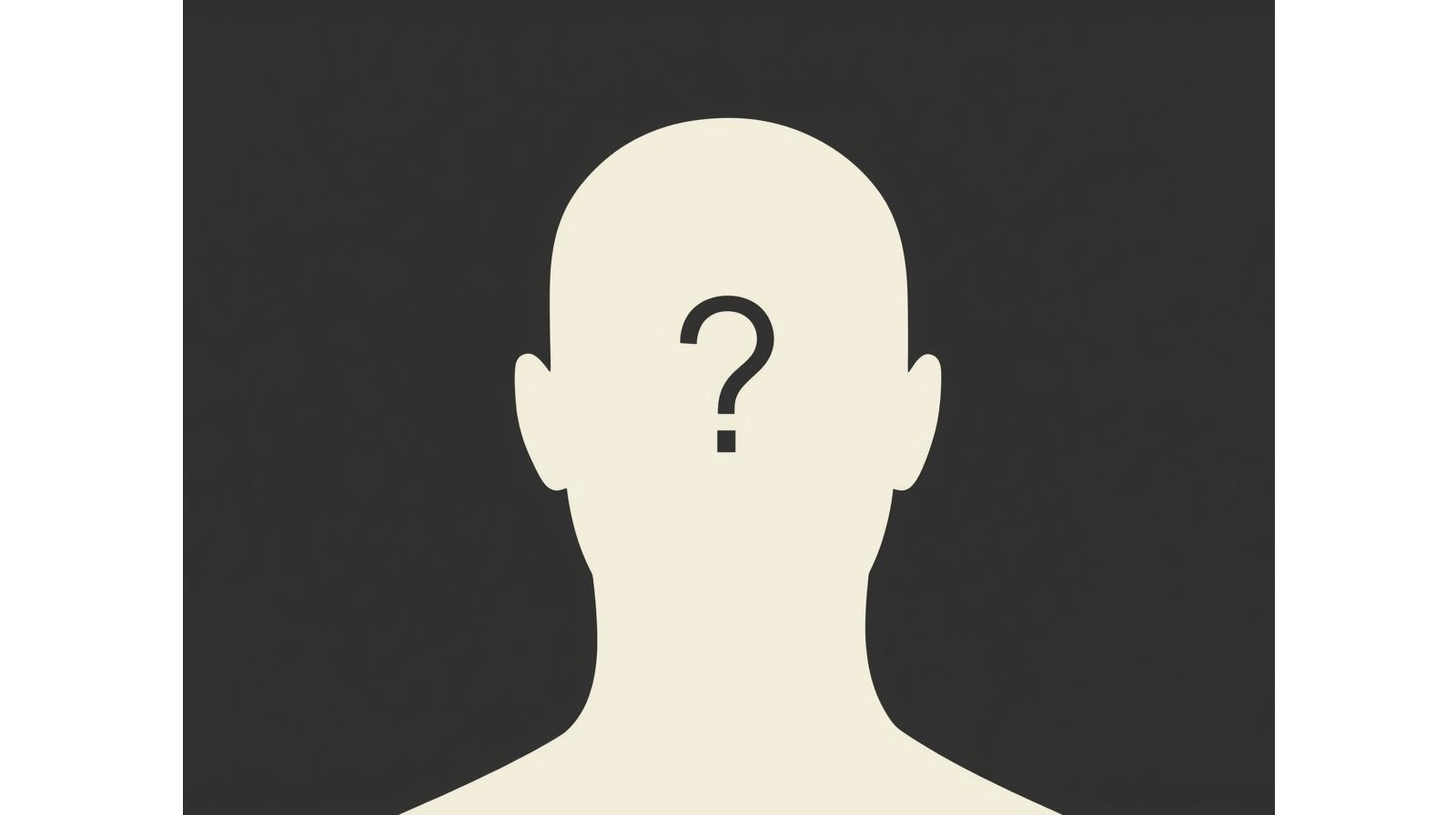 Outline of a human head with a question mark
